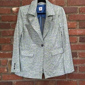 Cabi women's‎ presentation Tweed Jacquard Double Multi Knit Blazer Jacket Medium